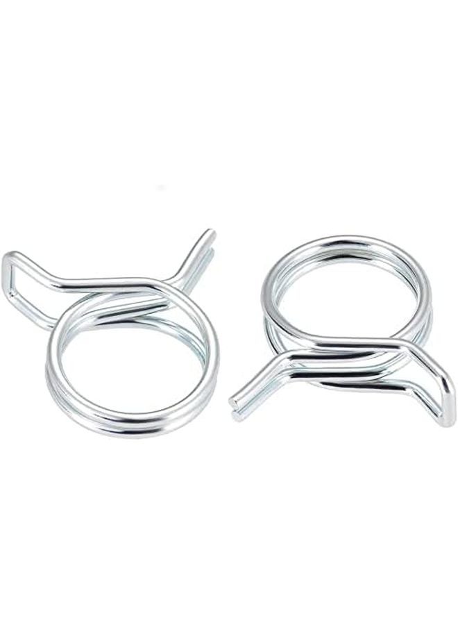 Double Wire Spring Hose Clamp 18mm Zinc Plated For Motorcycle ATV Fuel Line 50pcs - Image 1